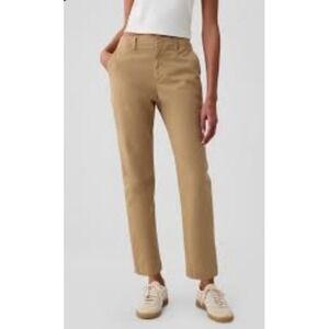Gap trousers 8 work straight leg classic business chino neutral tan brown office